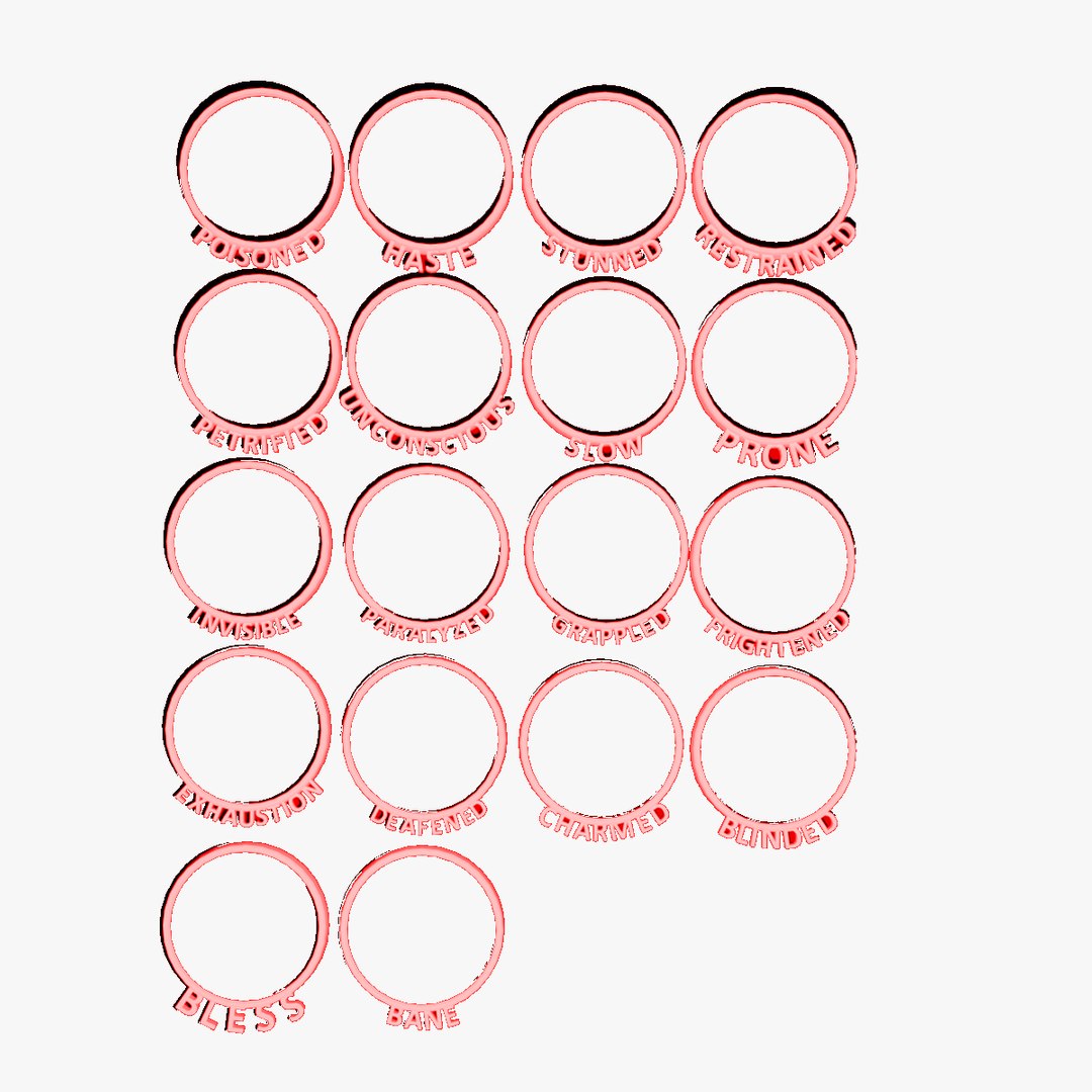 Printable DnD Condition Rings Model 3D TurboSquid 1989184 Printable DnD Condition Rings Model 3D TurboSquid 1989184