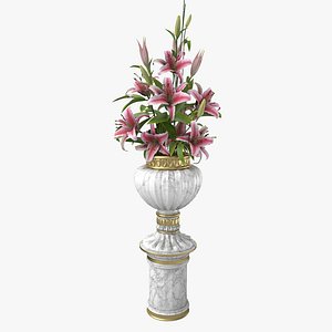 Vase And Lily 3D Model 3D