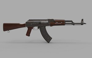 AKM machine gun Low-poly 3D model model