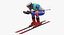 skier slide pose ski 3D model