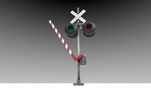3D railway crossing sign model