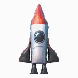 3D Rocket Shaped Balloon 02 model
