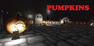 3d pumpkins graveyard halloween model