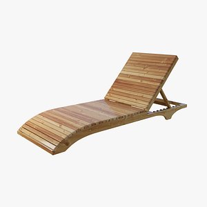 wood lounge chair 3d x