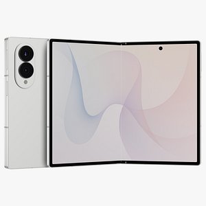3D Samsung Galaxy Z Fold 8 Cream model
