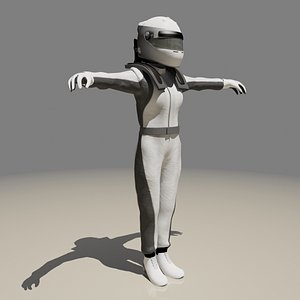 3d model females racing overalls