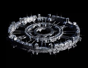 3D model Round Space Station - Sci-Fi Center - Space Base