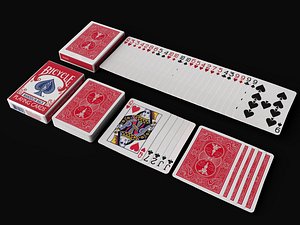 3D Playing Cards 3D Model Card Decks With Card Boxes model