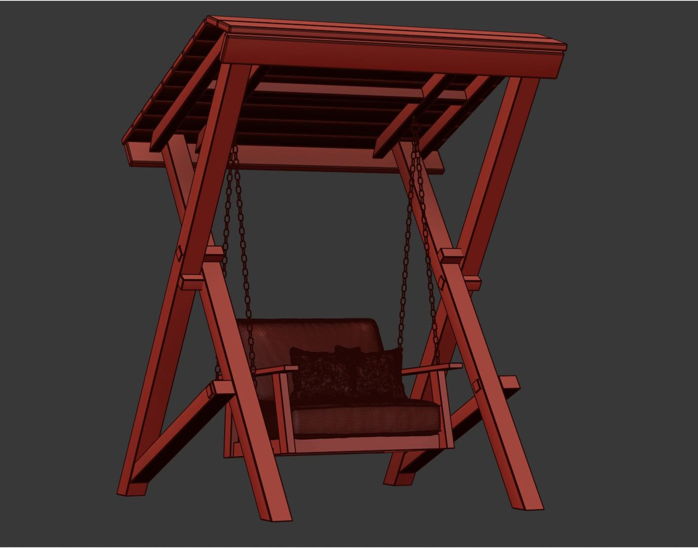 Wooden Garden Single Swing V2 3D Model - TurboSquid 1999014