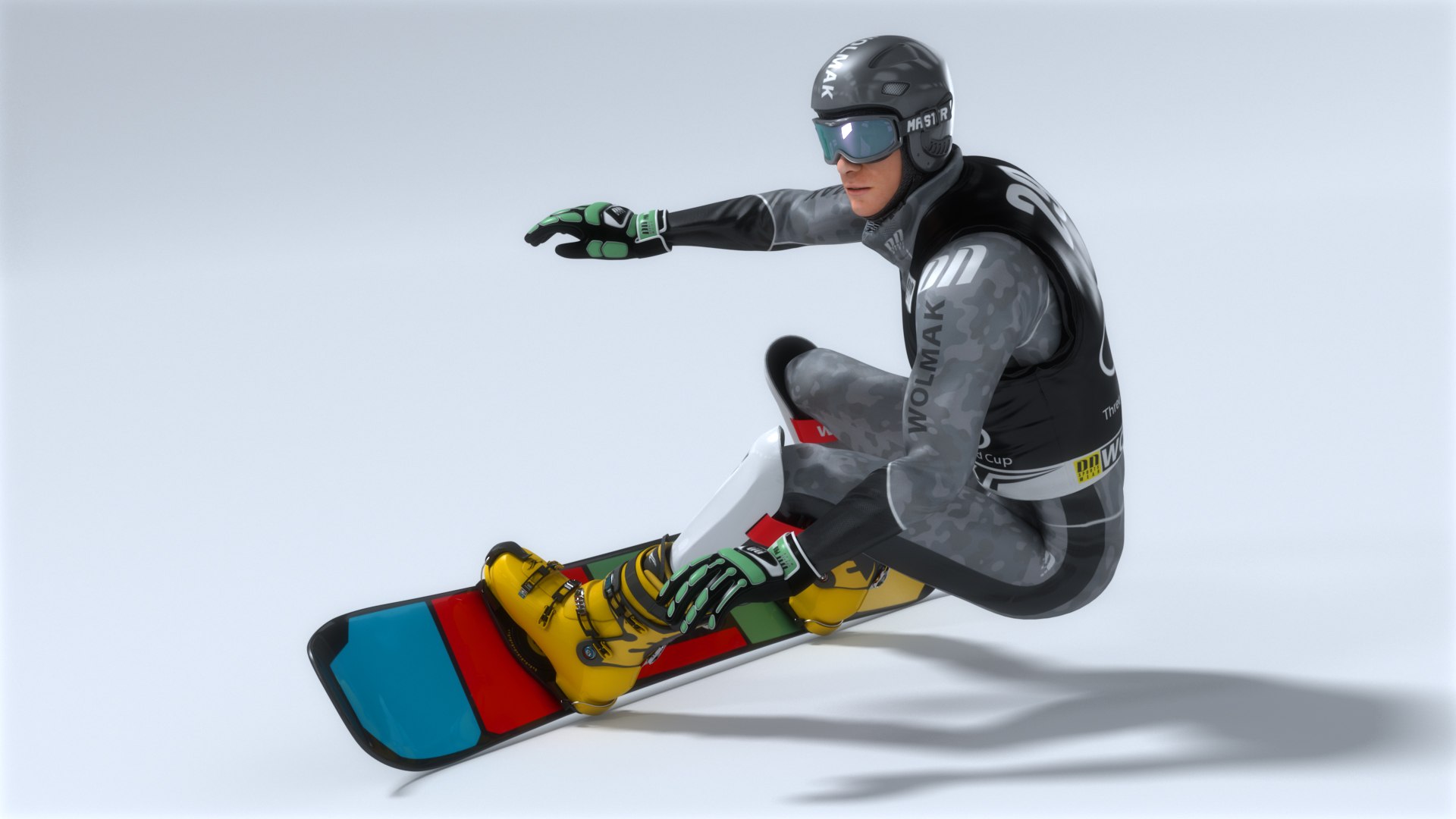 3D Snowboarder Snow Board - TurboSquid 1686521