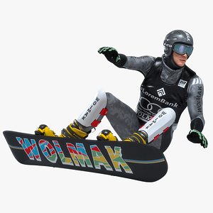 Olympic Snowboarder Animated HQ Editorial License