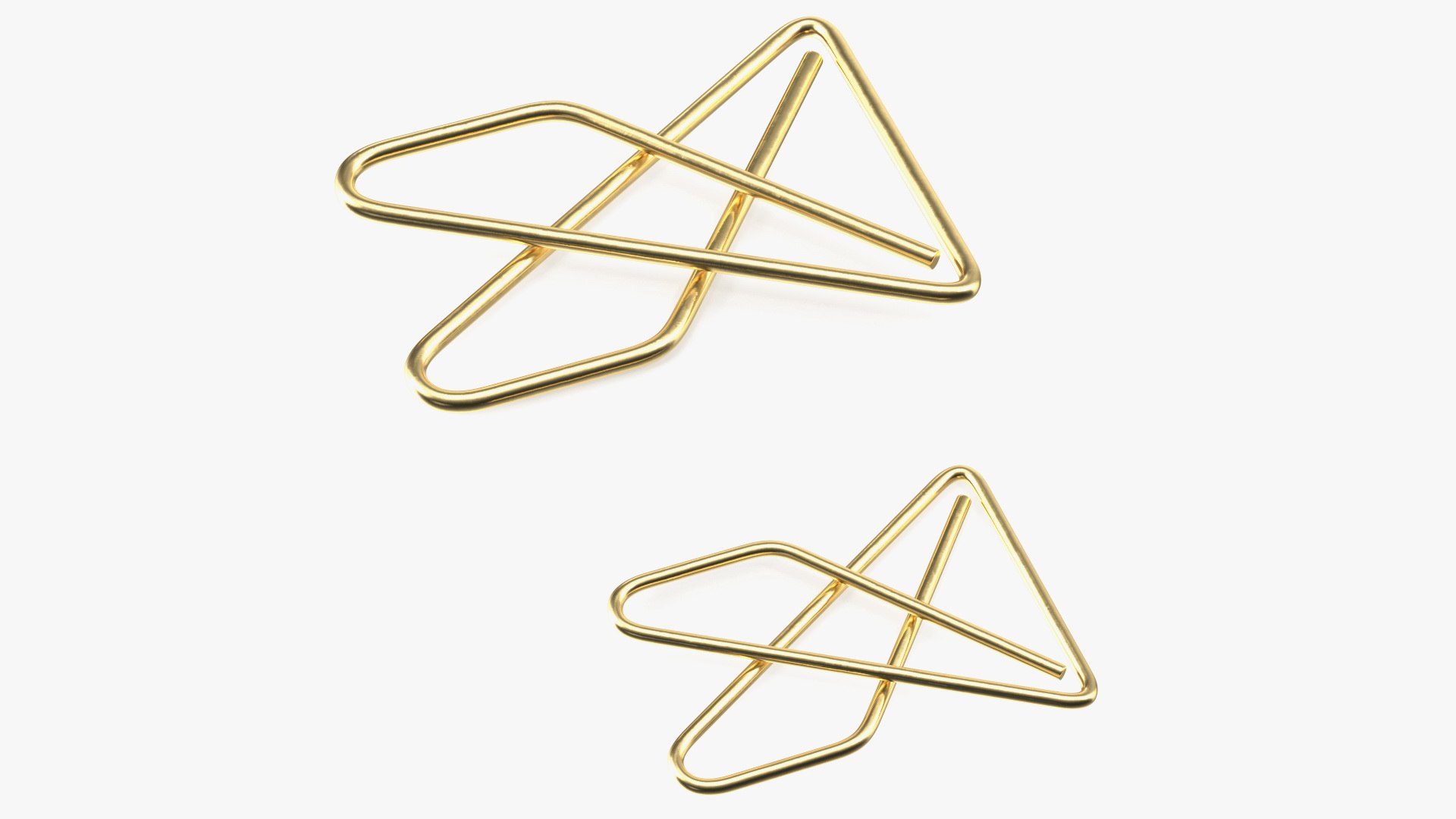 Paper Clip Butterfly Shape Gold 3D model preview