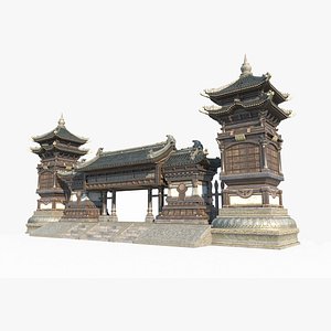 Gate level of ancient Asian architecture
