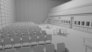 Airport Departures Lounge No Material 3D model