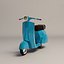 Низкополигональная мультфильм Vespa Scooter