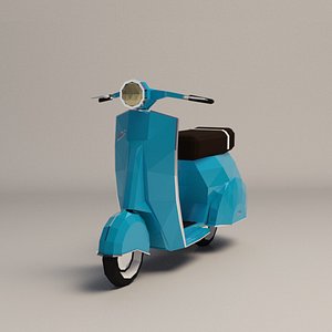 Low-Poly Cartoon Vespa Scooter