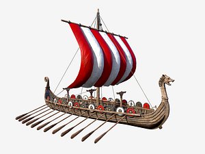 3D Long Viking Ship