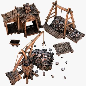 3D model Medieval Mine Quarry Industrial Pack