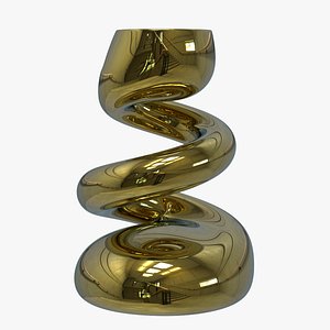 3D Twist Gold Candle Holder