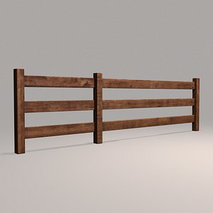 3D model wood fence 09