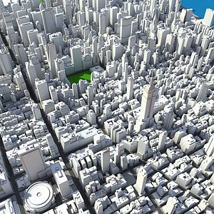 New York Manhattan Midtown 3D City Block