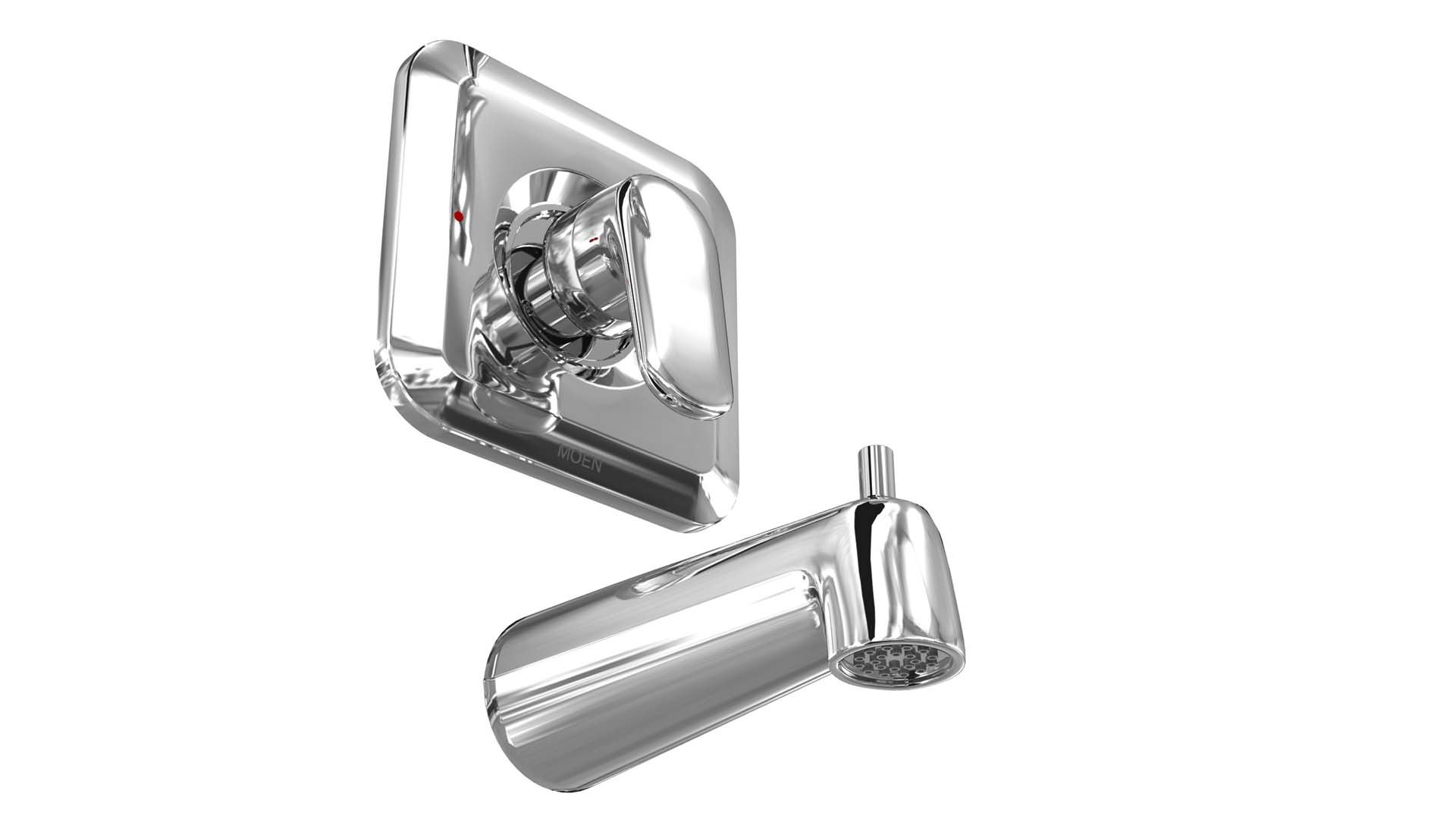 3D Moen Rizon Chrome Posi-Temp Eco Performance Tub Shower - TurboSquid ...
