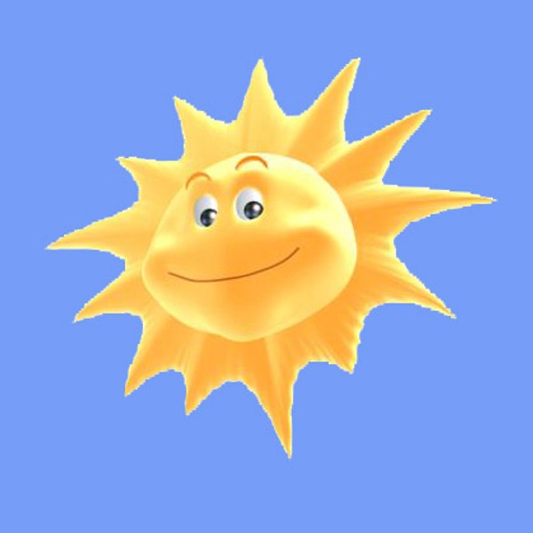 cartoon sun 3d model