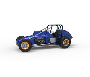 Dirt Silver Crown Champ car while turning Scale 1 to 25