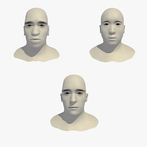 45 Year Old Male Rigged Heads Collection model