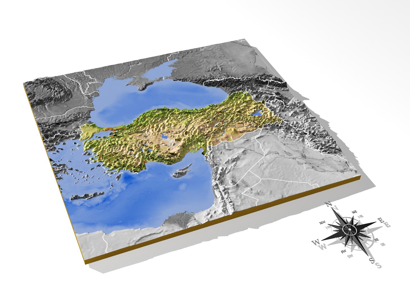 Turkey Resolution Relief Maps 3d Model
