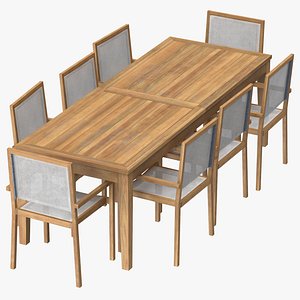 3d patio dining table rectangle
