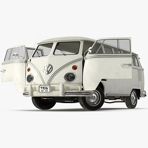 Vintage Volkswagen Type 2 Transporter Bus Rigged for Maya