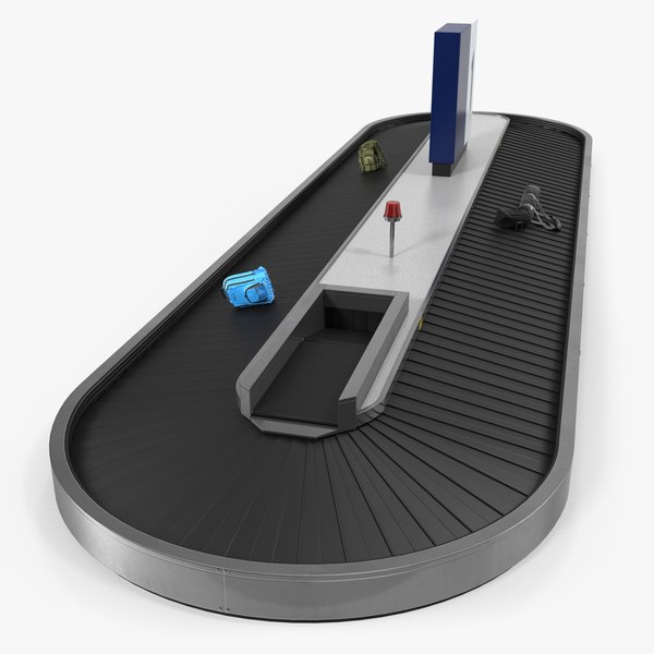 belt conveyor baggage rigged 3D
