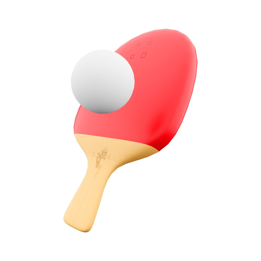 3D Table Tennis Racket And Ball Icon - TurboSquid 2049405