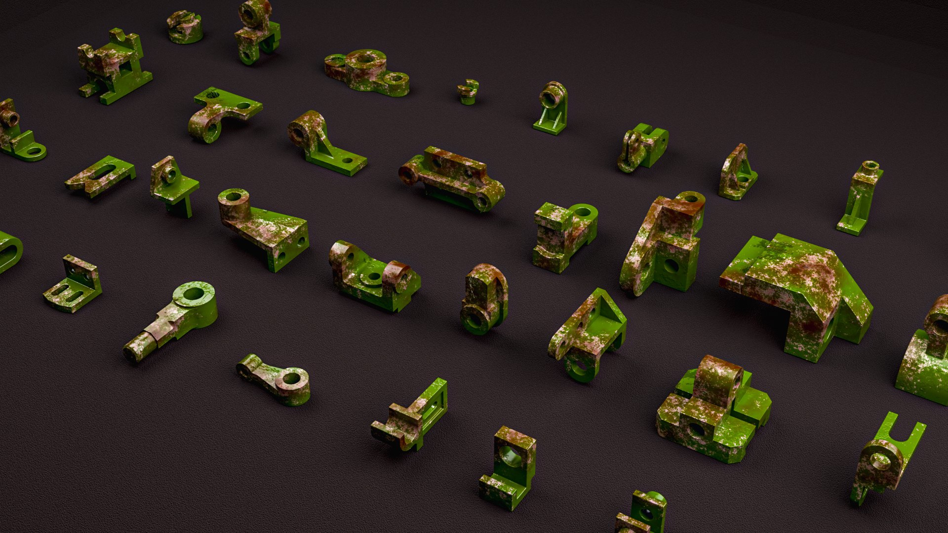 3D 3D Building Blocks Kit Hard Surface Machined Parts model ...