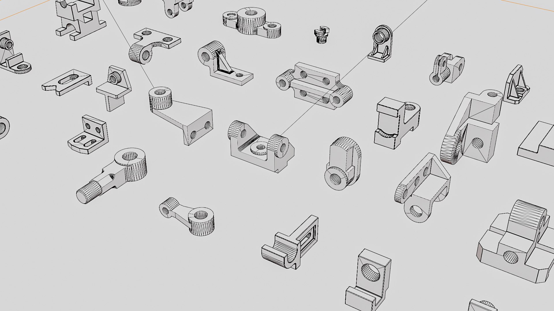 3D 3D Building Blocks Kit Hard Surface Machined Parts V4 model ...