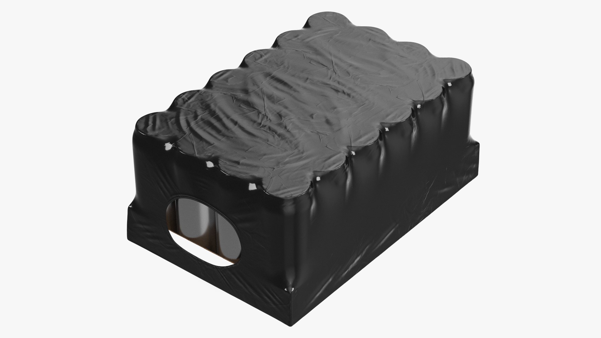 24 Pcs 500ml Aluminium Can Pack Black 3D model preview