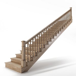 Wooden ladder 3D model