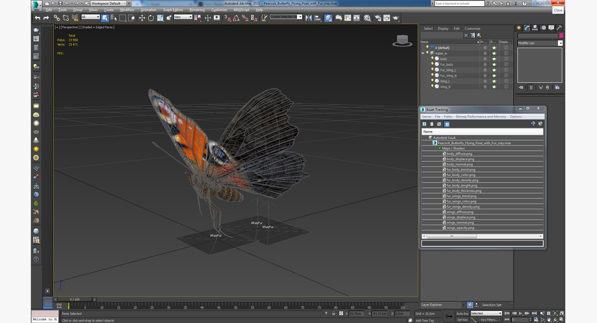 3D Peacock Butterfly Flying Pose - TurboSquid 1190647