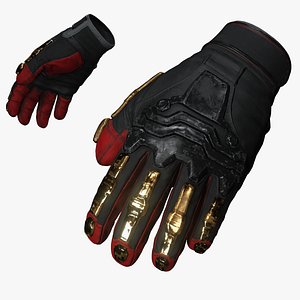 Tactical Reinforced Gloves  Red  Gold Edition