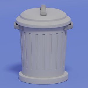 Cartoon Trash Can 3D model