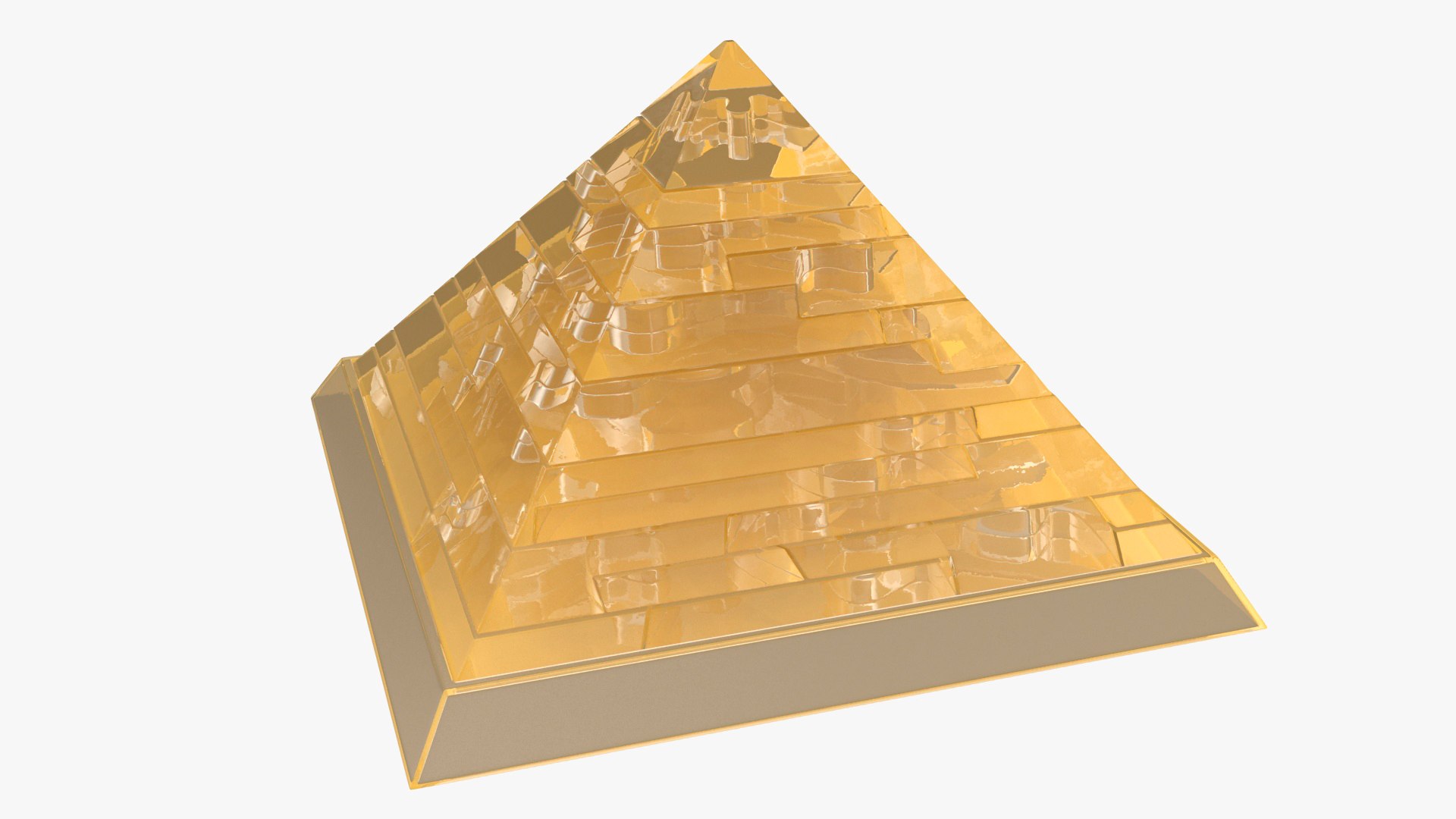 Pyramid Puzzle Yellow 3D model preview