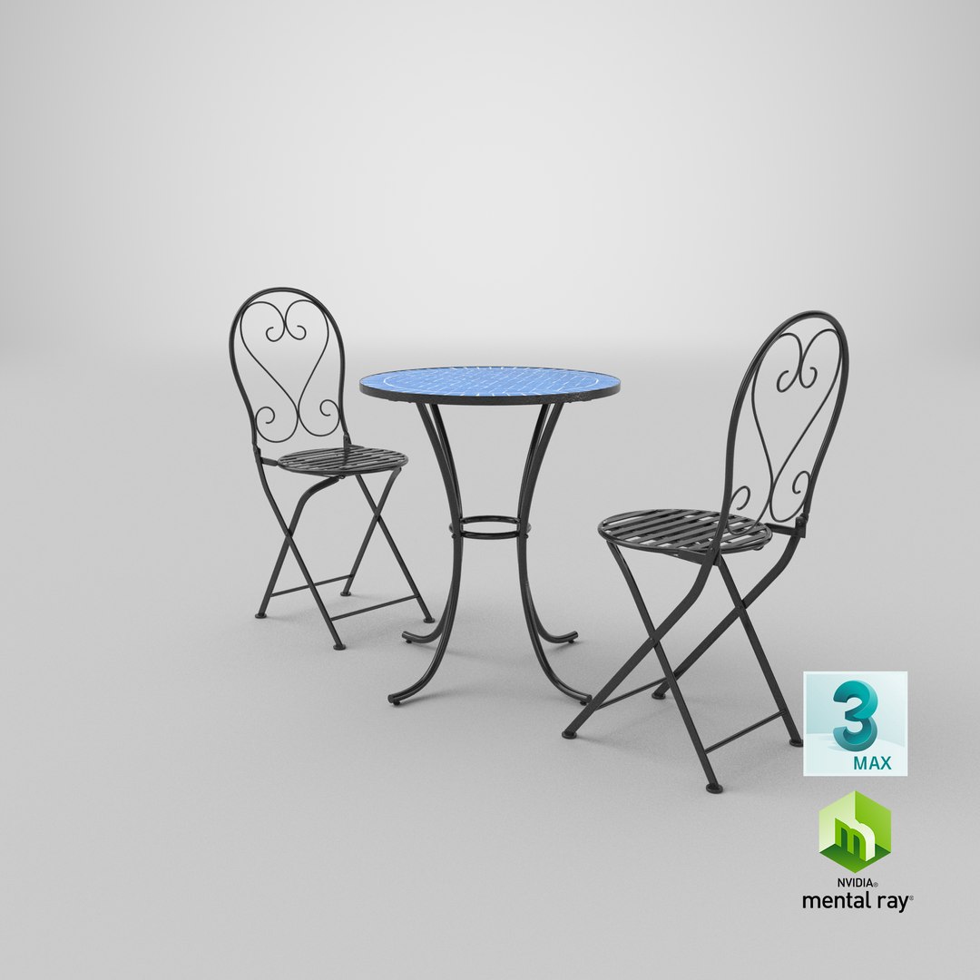 Mosaic Table And Chair Set 3D Model TurboSquid 1938672