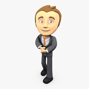 cartoon office worker 3D model