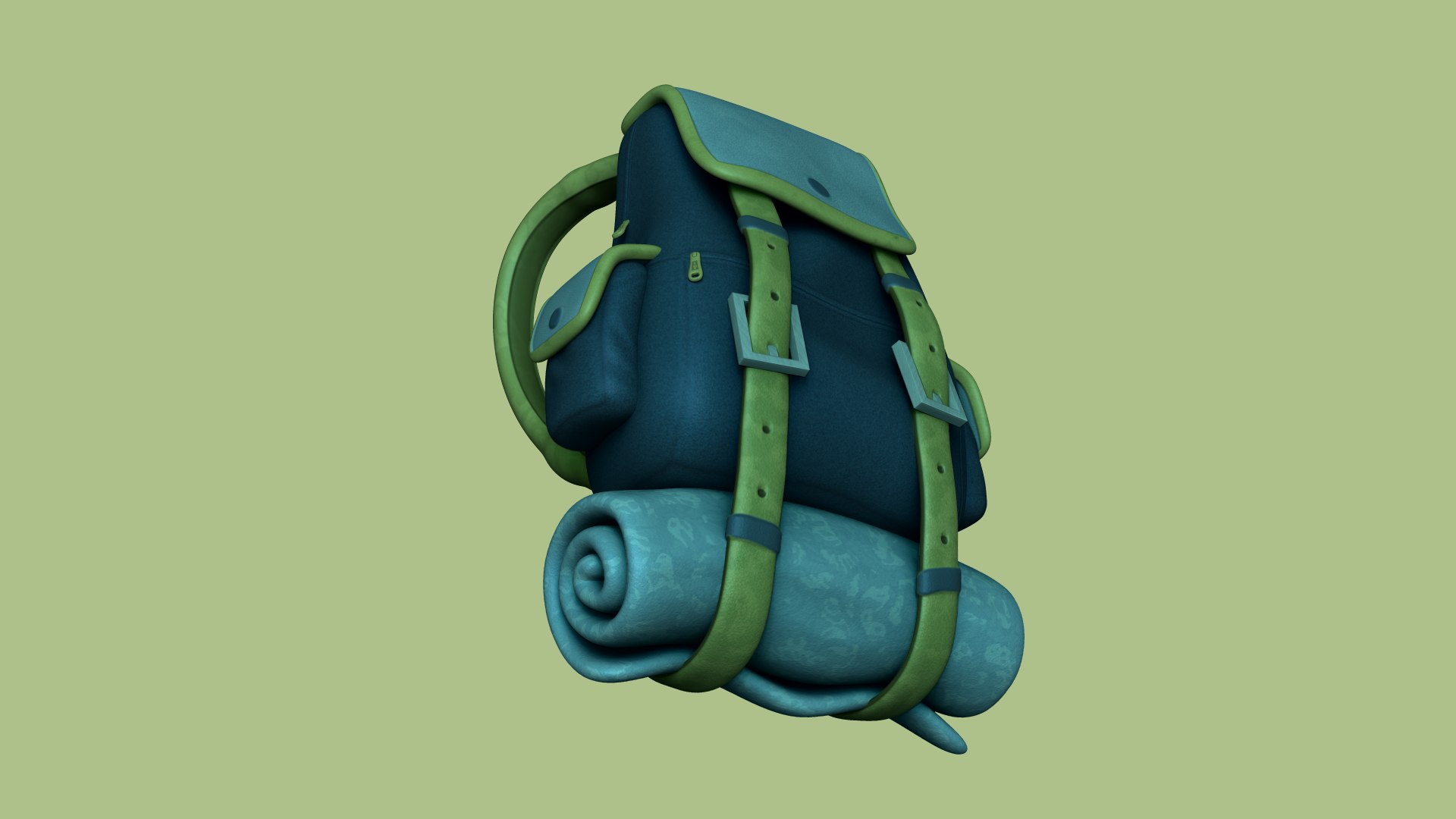 3D backpack - blue character - TurboSquid 1646443