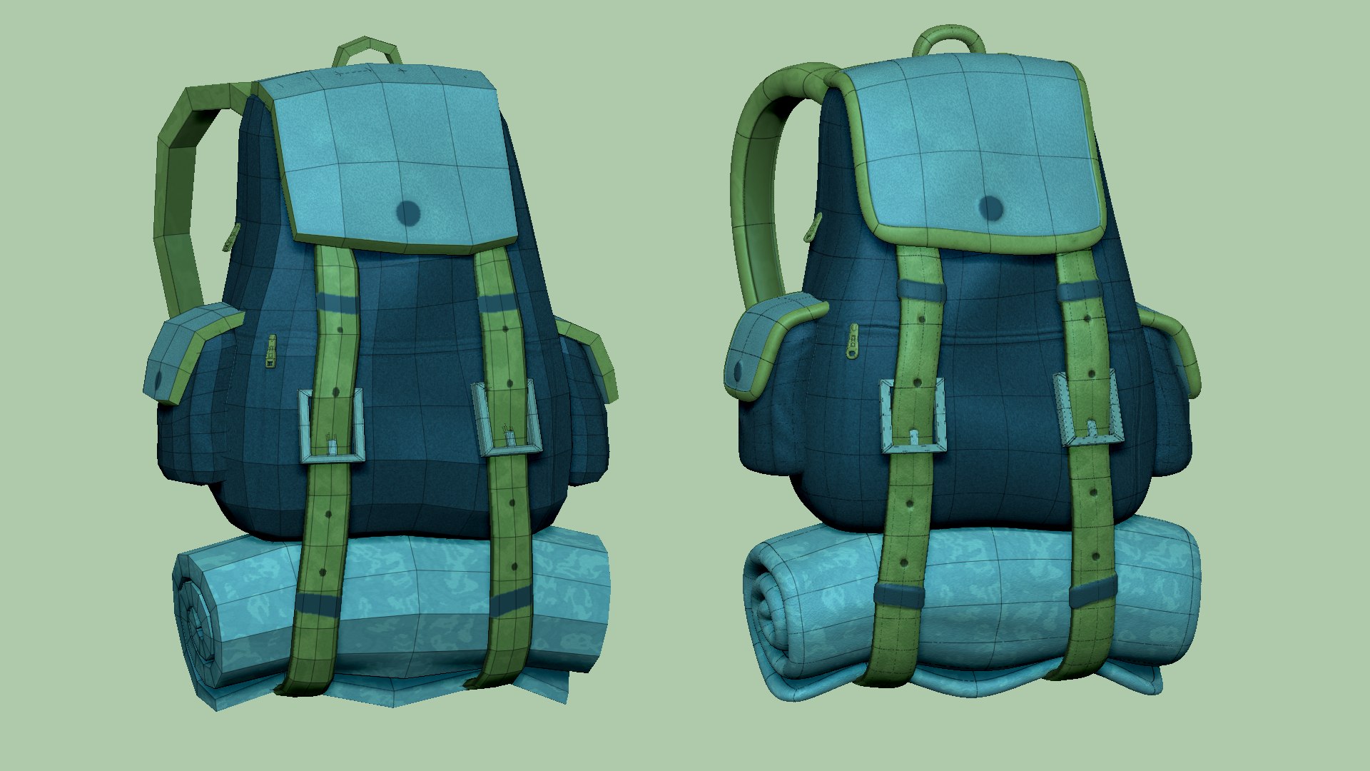 3D backpack - blue character - TurboSquid 1646443