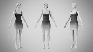 Dress 52 Charleston Green With Design 3D model