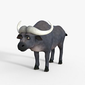Cartoon Buffalo Rigged 3D model