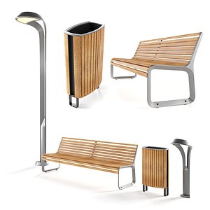 street park bench model