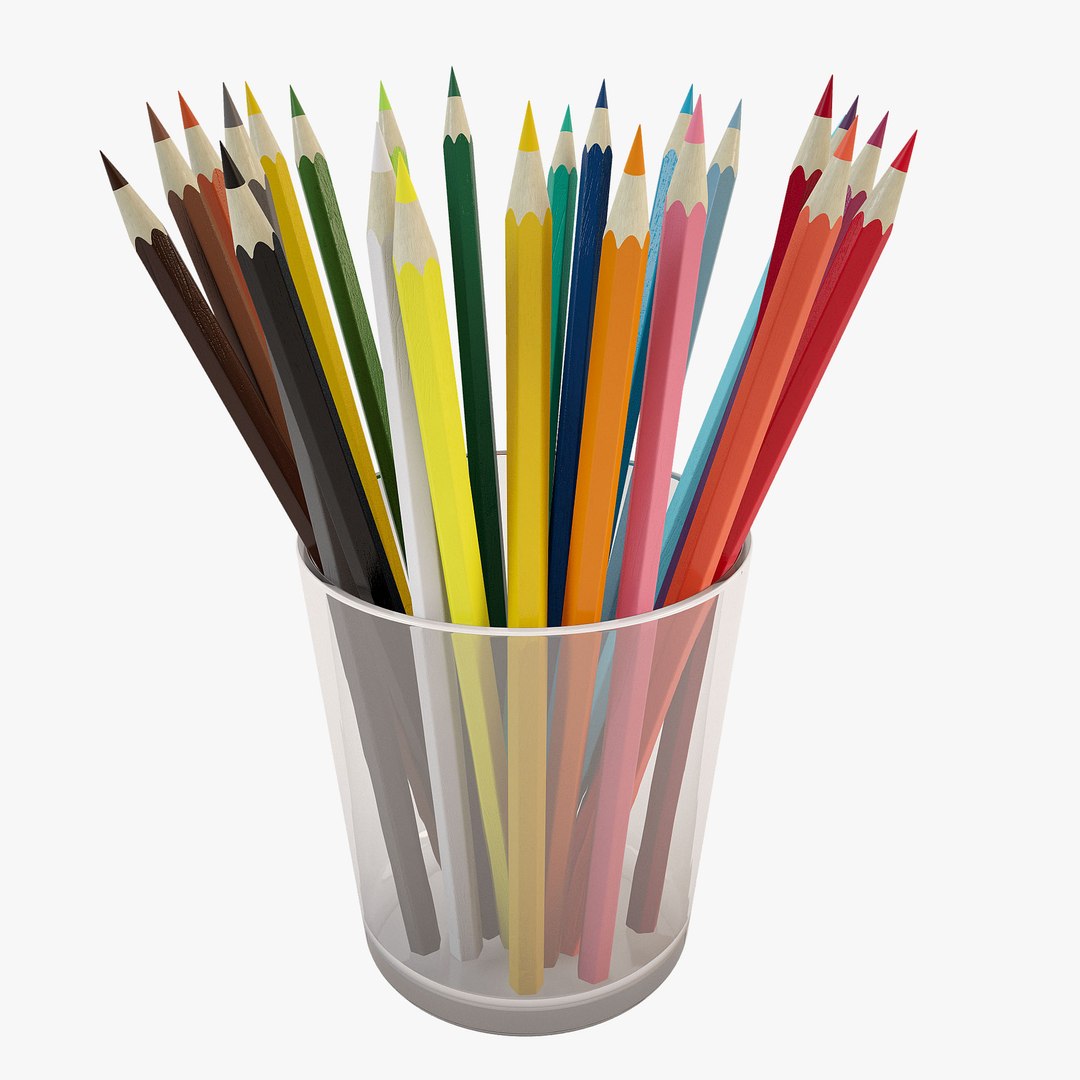 Pencils Glass 3d Model